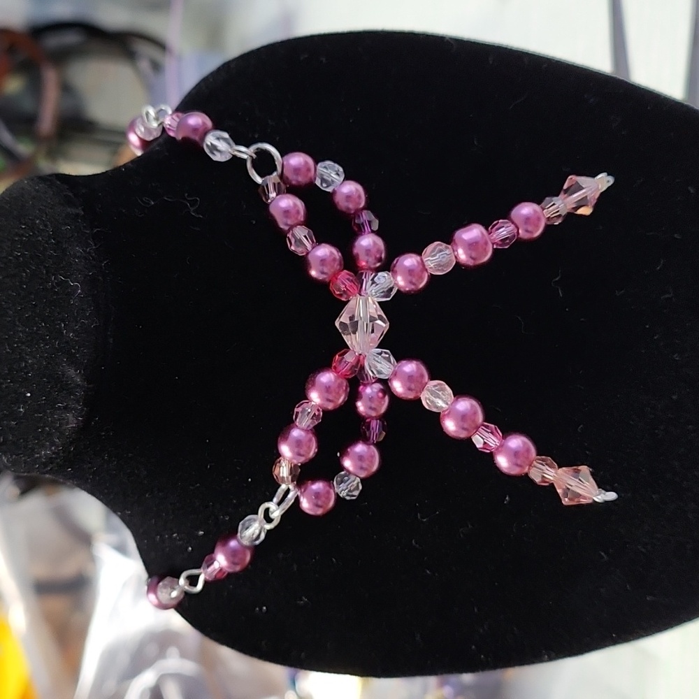 Pearl & Crystal Bow Choker!